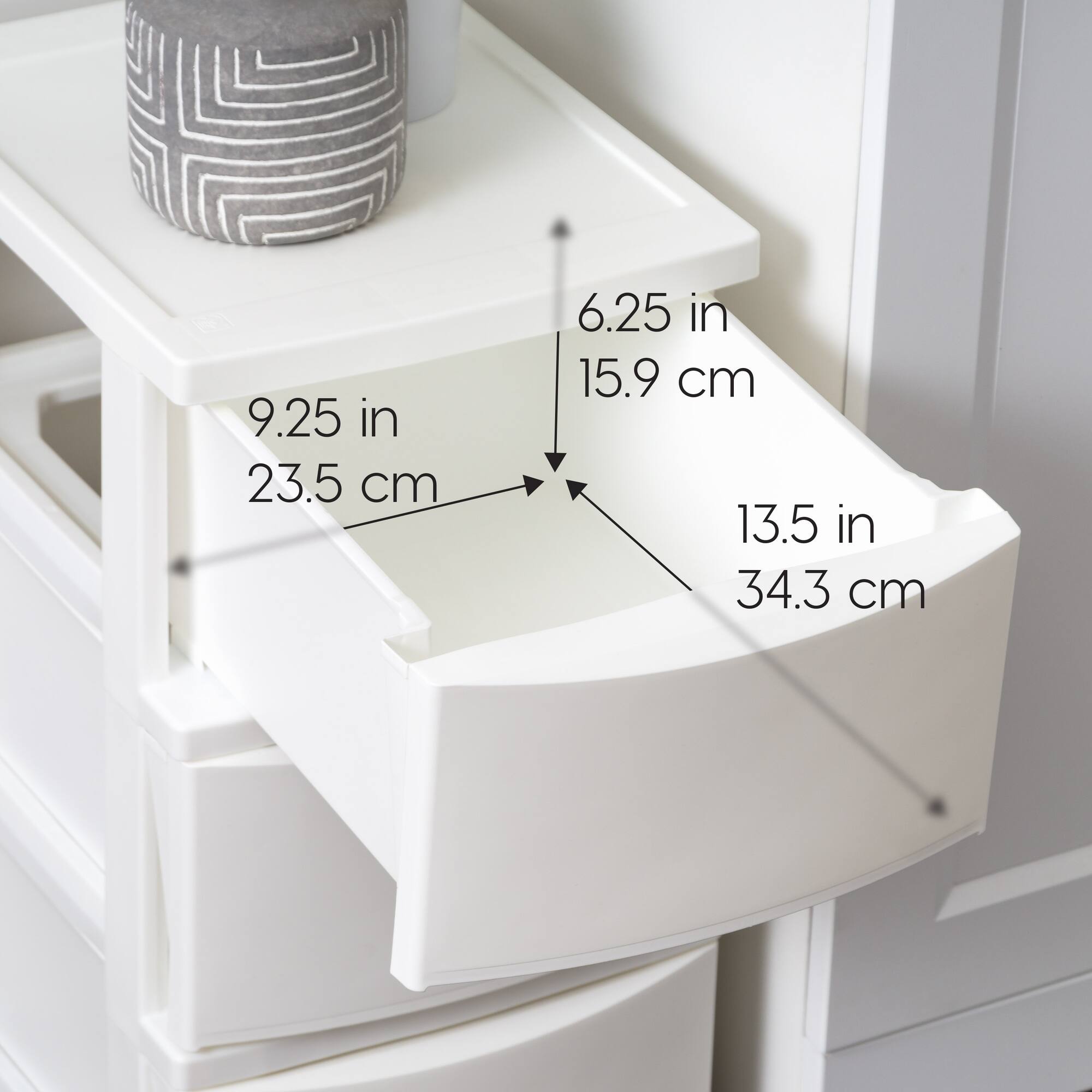 IRIS® 24.5" White 3-Drawer Narrow Plastic Storage Chests, 2ct.